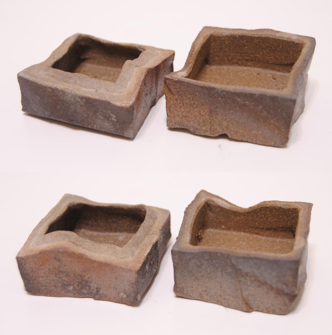 小川幸彦　天恵窯　焼〆　焼締め　香合　自然釉　灰釉　茶道具