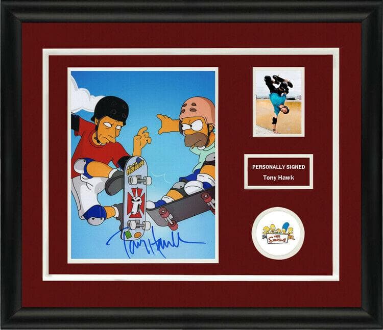 直筆サイン入り写真 トニー・ホーク ザ・シンプソンズ/フレーム別/SA鑑定済