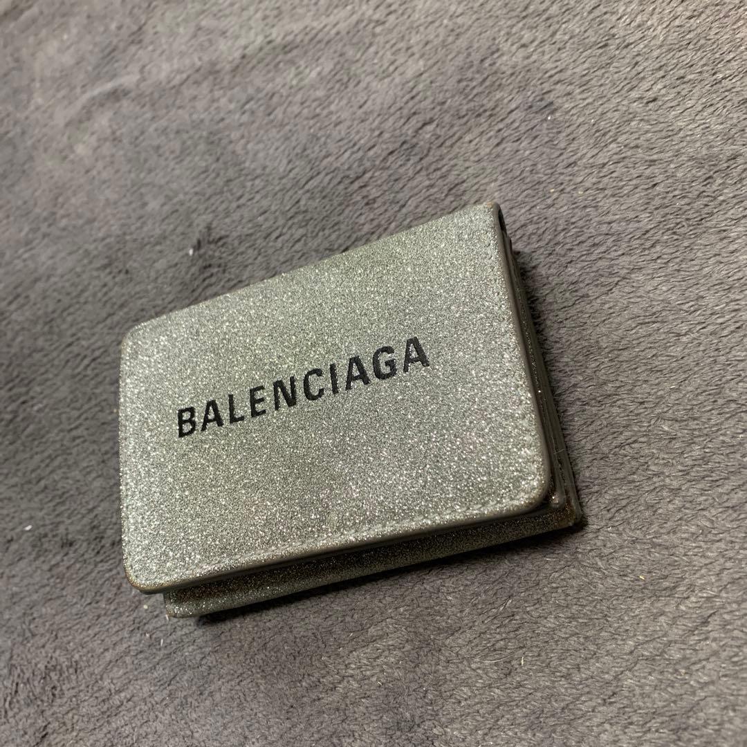 バレンシアガ　BALENCIAGA ラメ　グリッター　キラキラ　シルバー0708