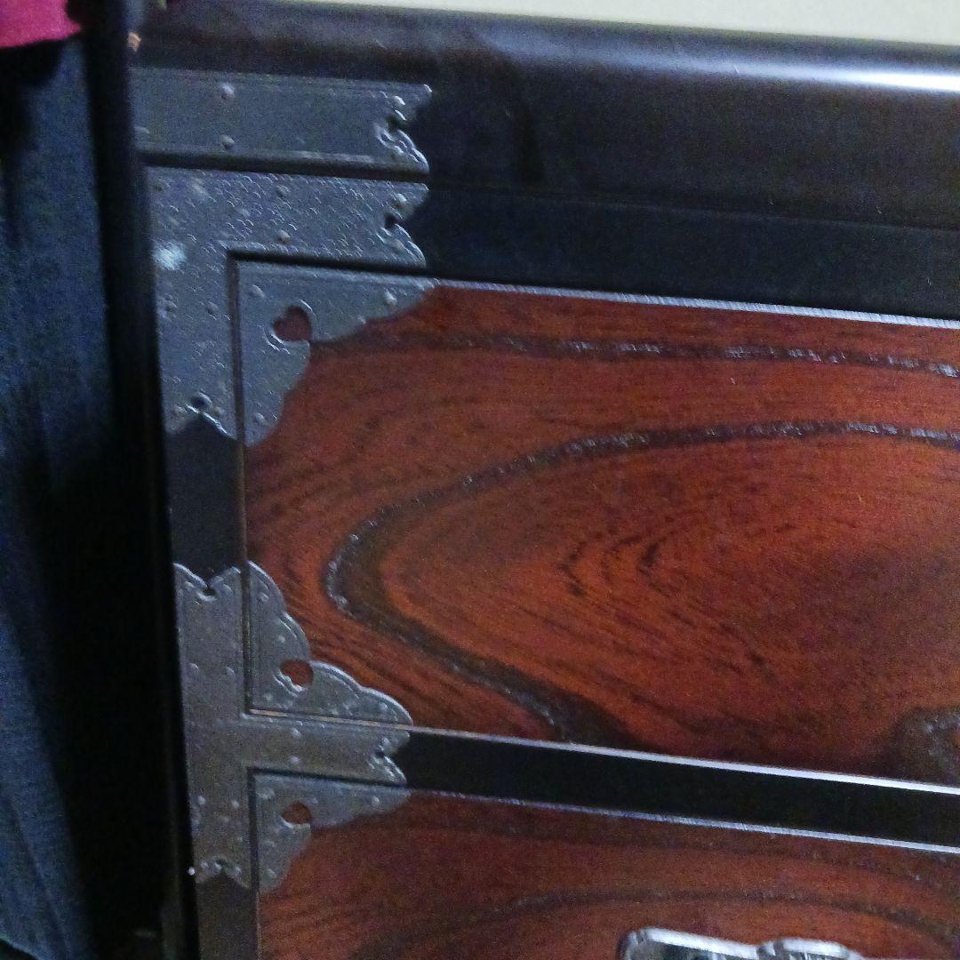 オ*ー様 ダークブラウン木製和風箪笥 5引き出し　整理箪笥