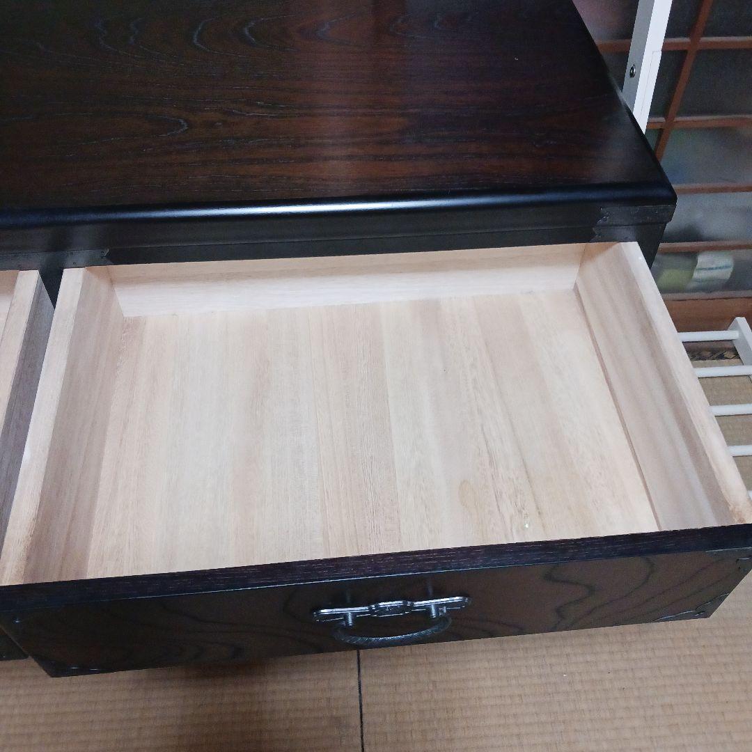 オ*ー様 ダークブラウン木製和風箪笥 5引き出し　整理箪笥