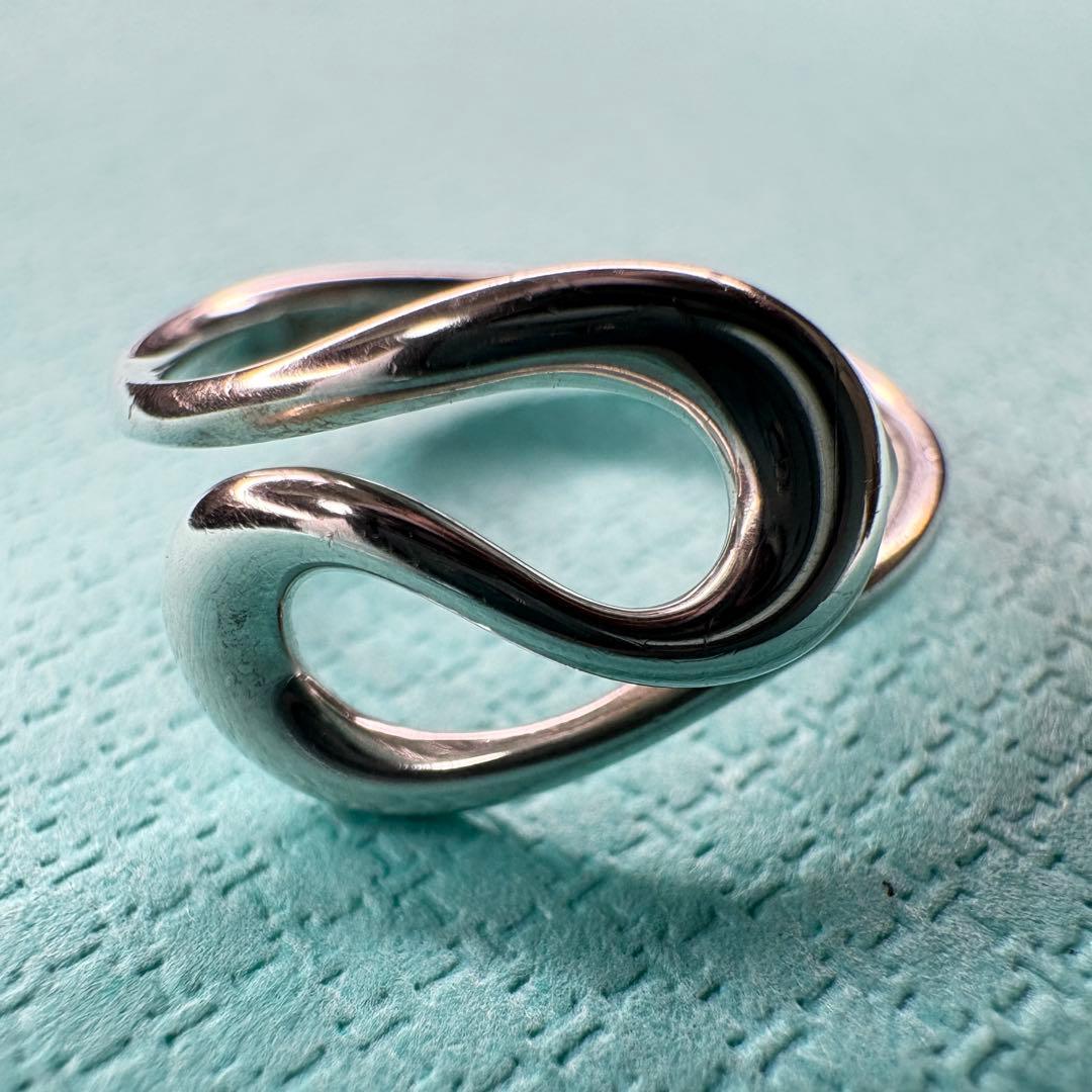 【美品】約11号 ティファニー Tiffanyオープンウェーブリング SV925