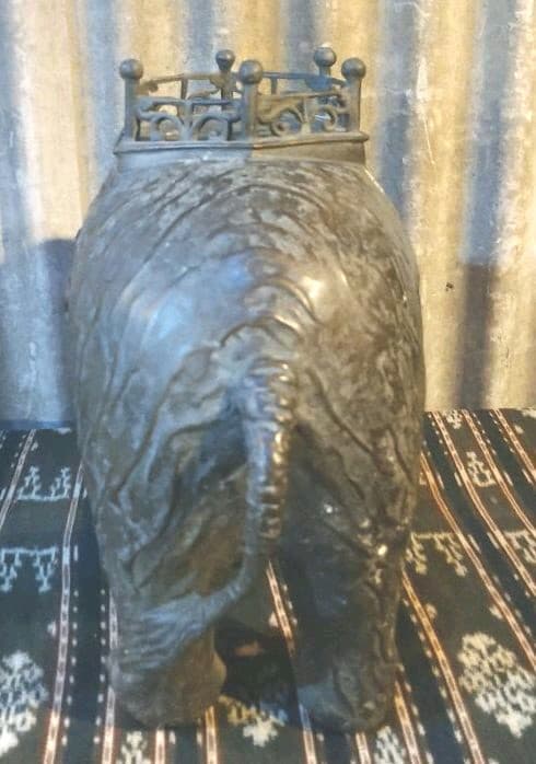 中国　象の置物　金属