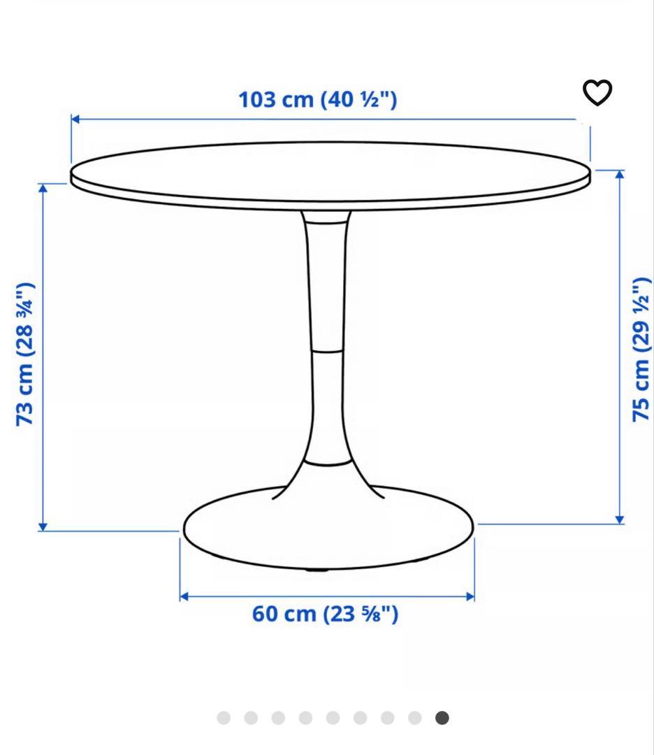 円テーブル　ホワイト　ドクスタ　IKEA
