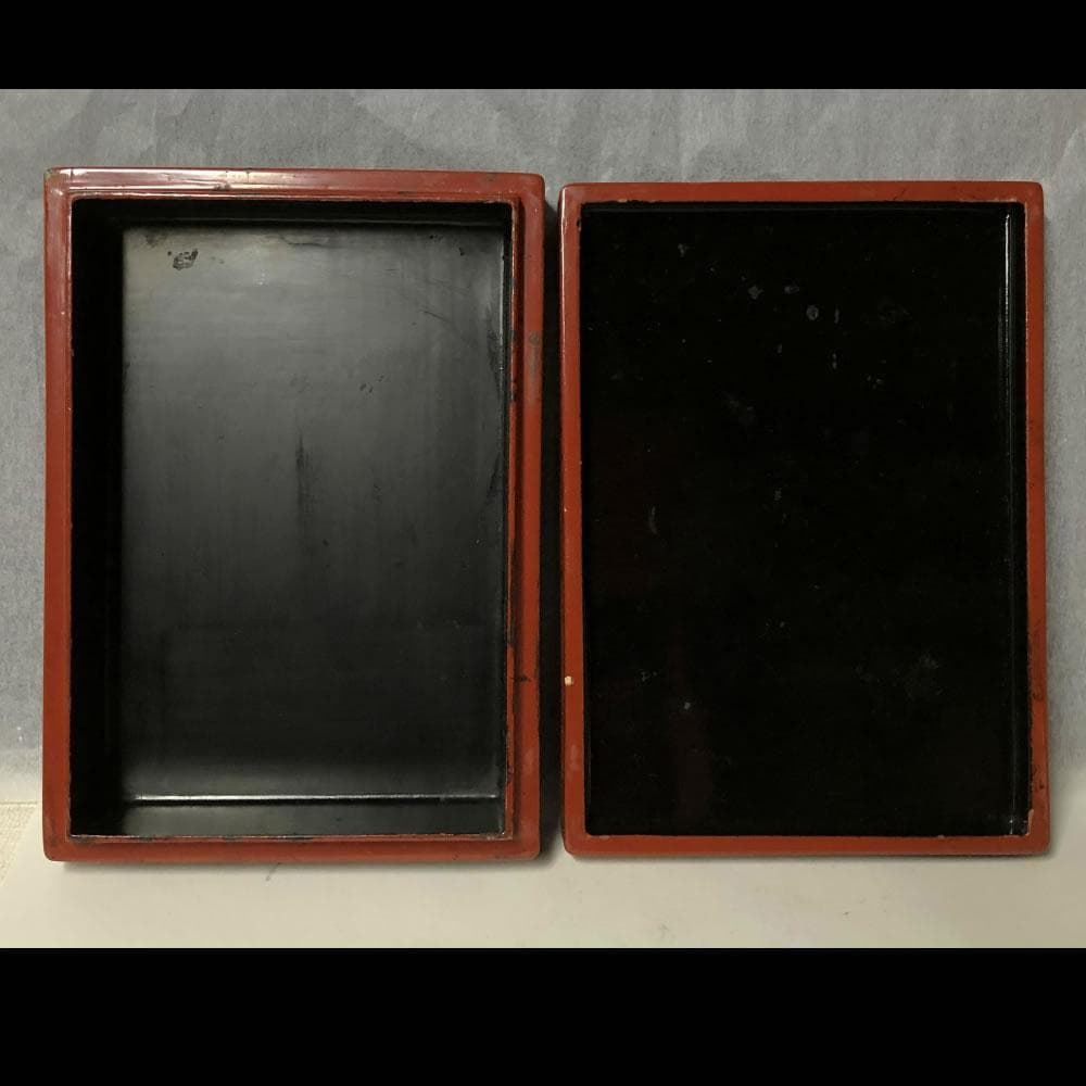 e498 堆朱 小箱 文箱 硯箱 木製 彫刻 小物入れ 中国美術 唐物