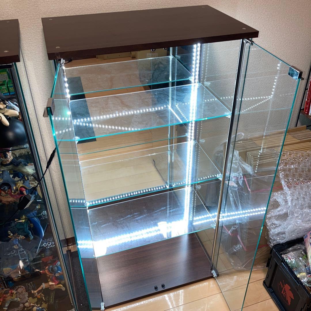 不二貿易　コレクションケース　ブラウン ワイドタイプ　高さ120cm