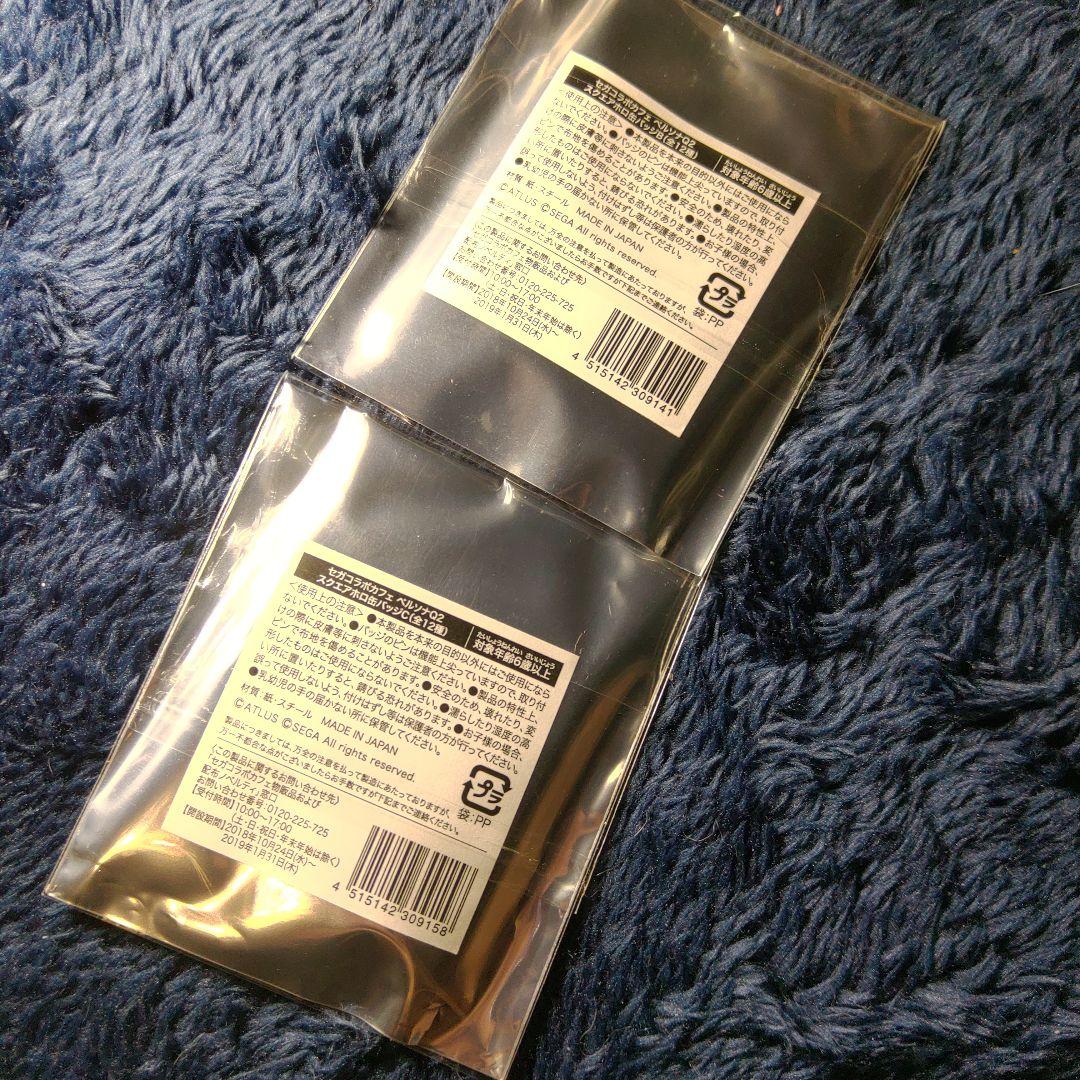 ②レア ペルソナQ2 缶バッジセット P3 理 ハム子 スクエア缶バッジ