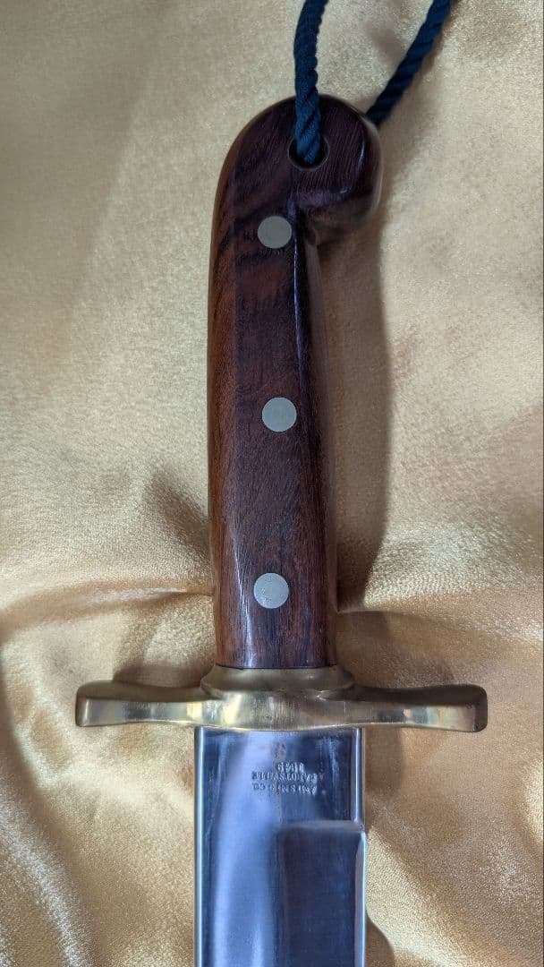 ステンレススチール 平刃刀 木製ハンドル 鞘付き