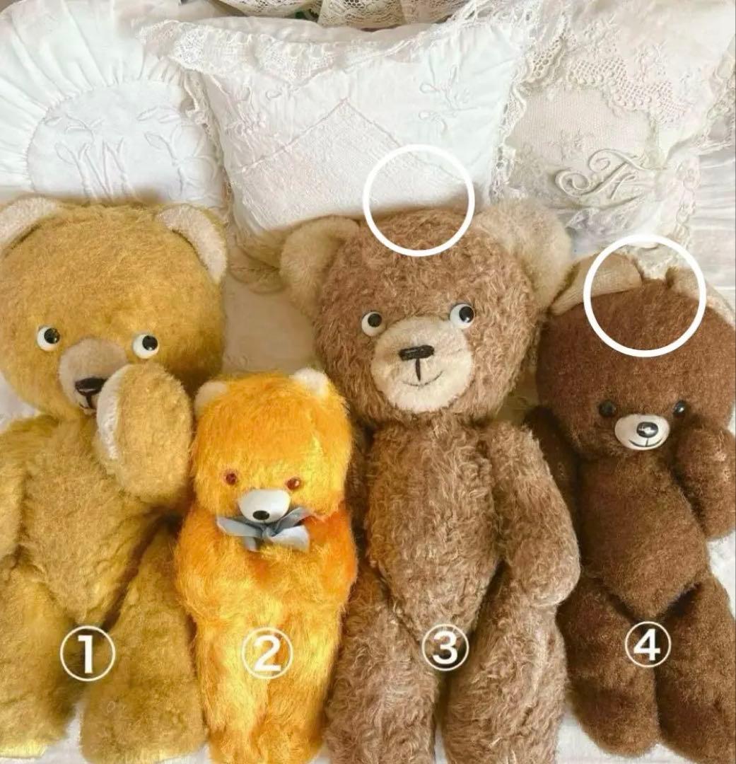 ポンチ目　DDRベア　ブラウンセット　アンティークベア　アンティークテディベア