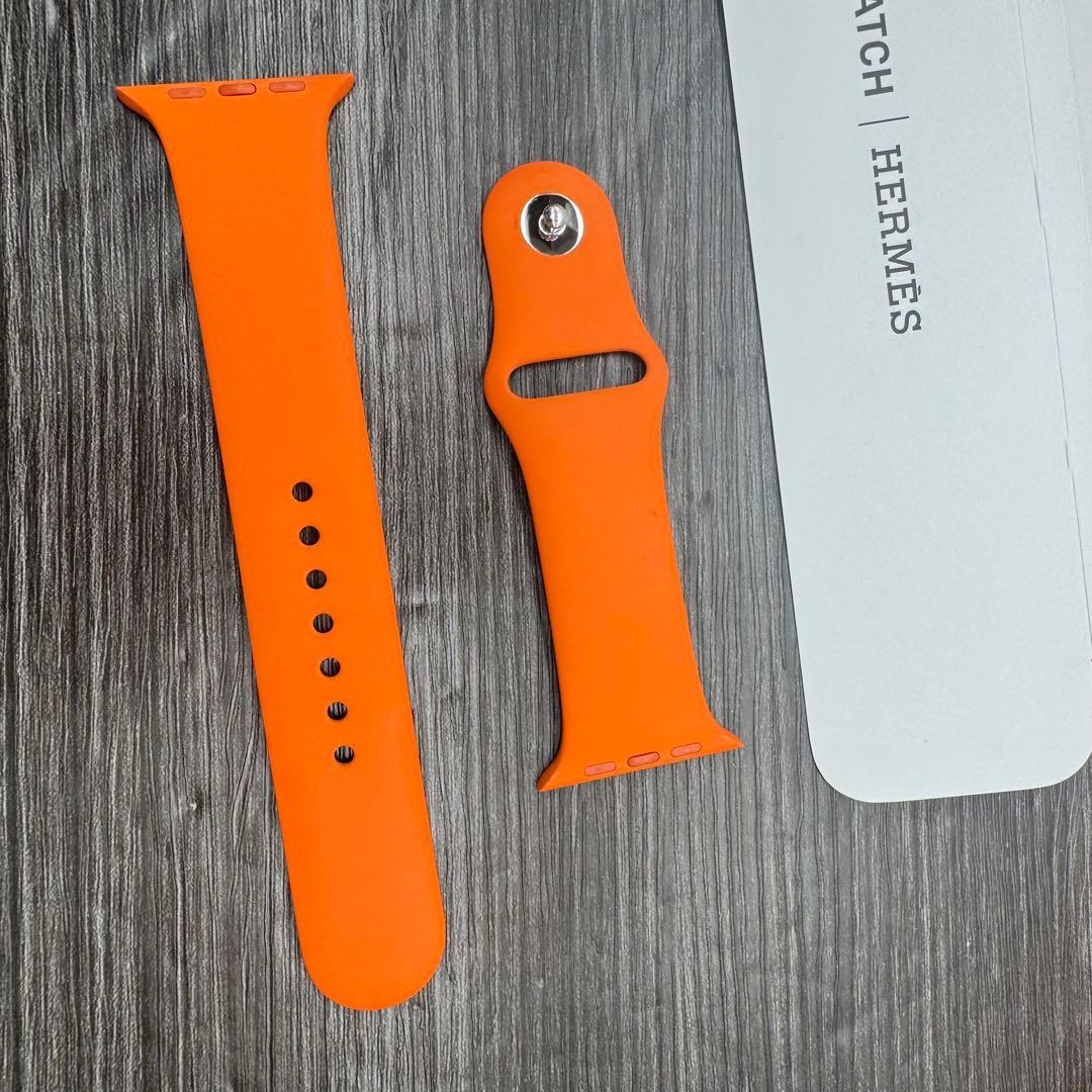2911 Apple Watch エルメス　シリコン　スポーツ　オレンジバンド