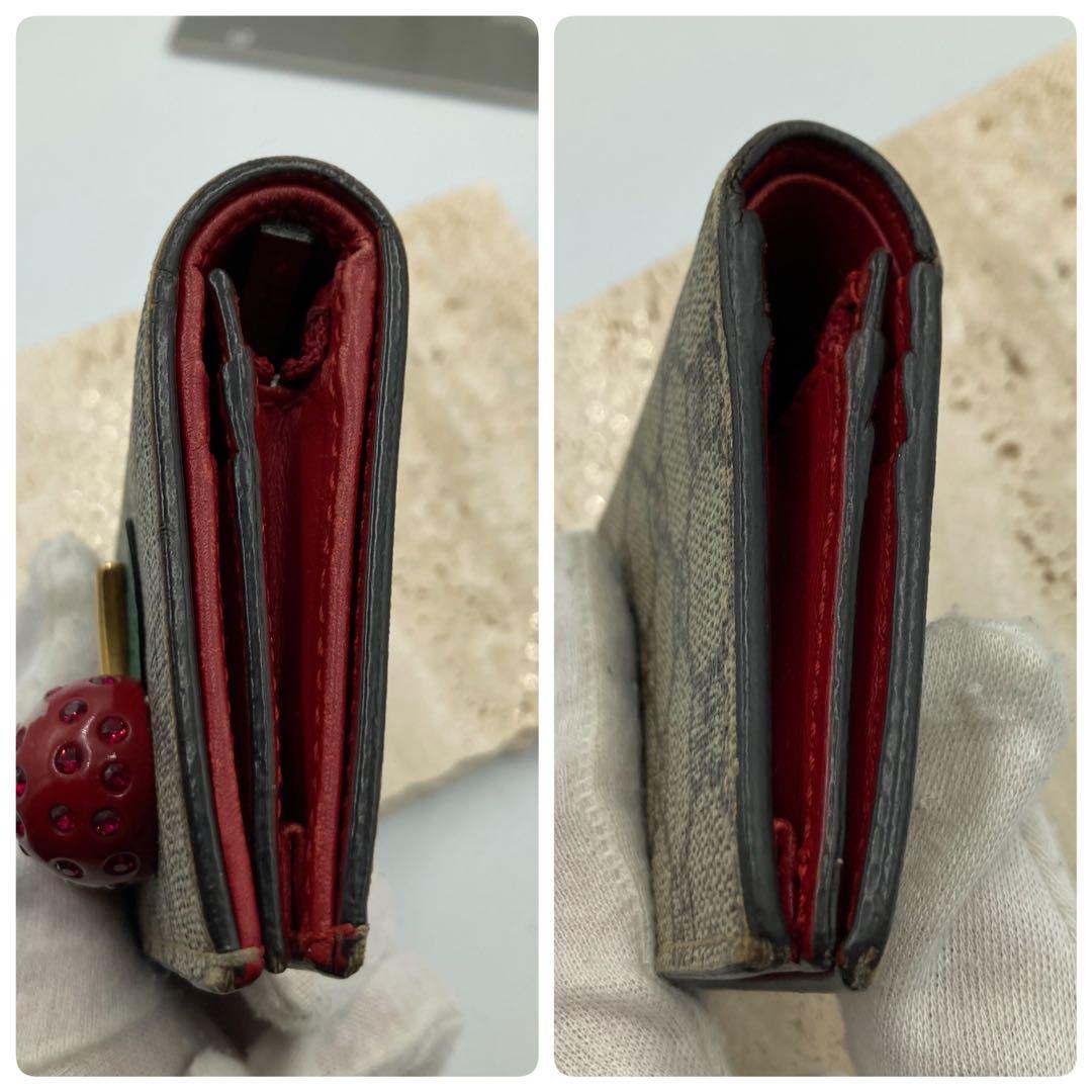 GUCCI グッチ　折り財布　さくらんぼ　pvc 6A
