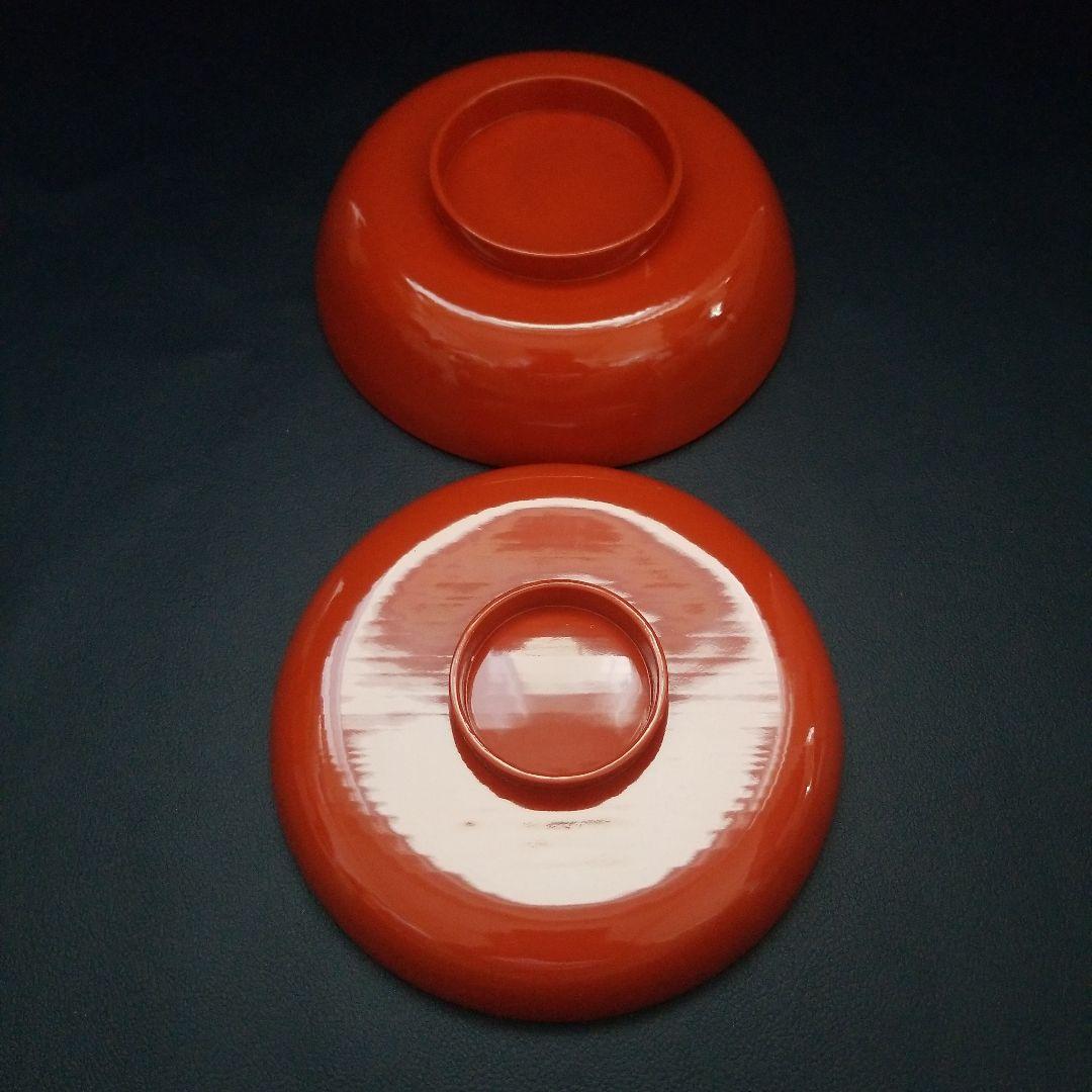 朱漆塗 見返し 総沈金 菊花紋詰 蓋付き 菓子椀 吸物椀 懐石椀 1客①