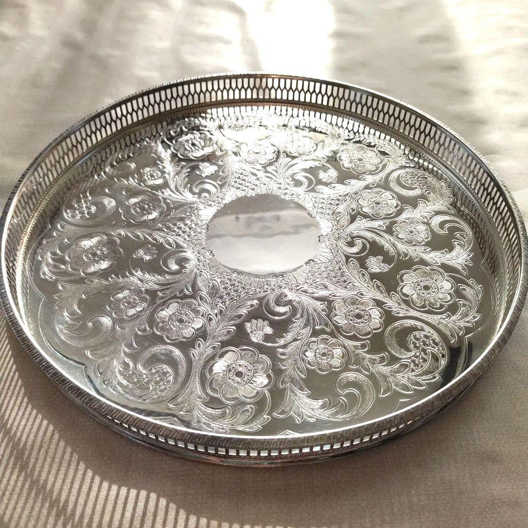 英イギリス アンティーク ビンテージ 純銀PSILVER PLATE トレー