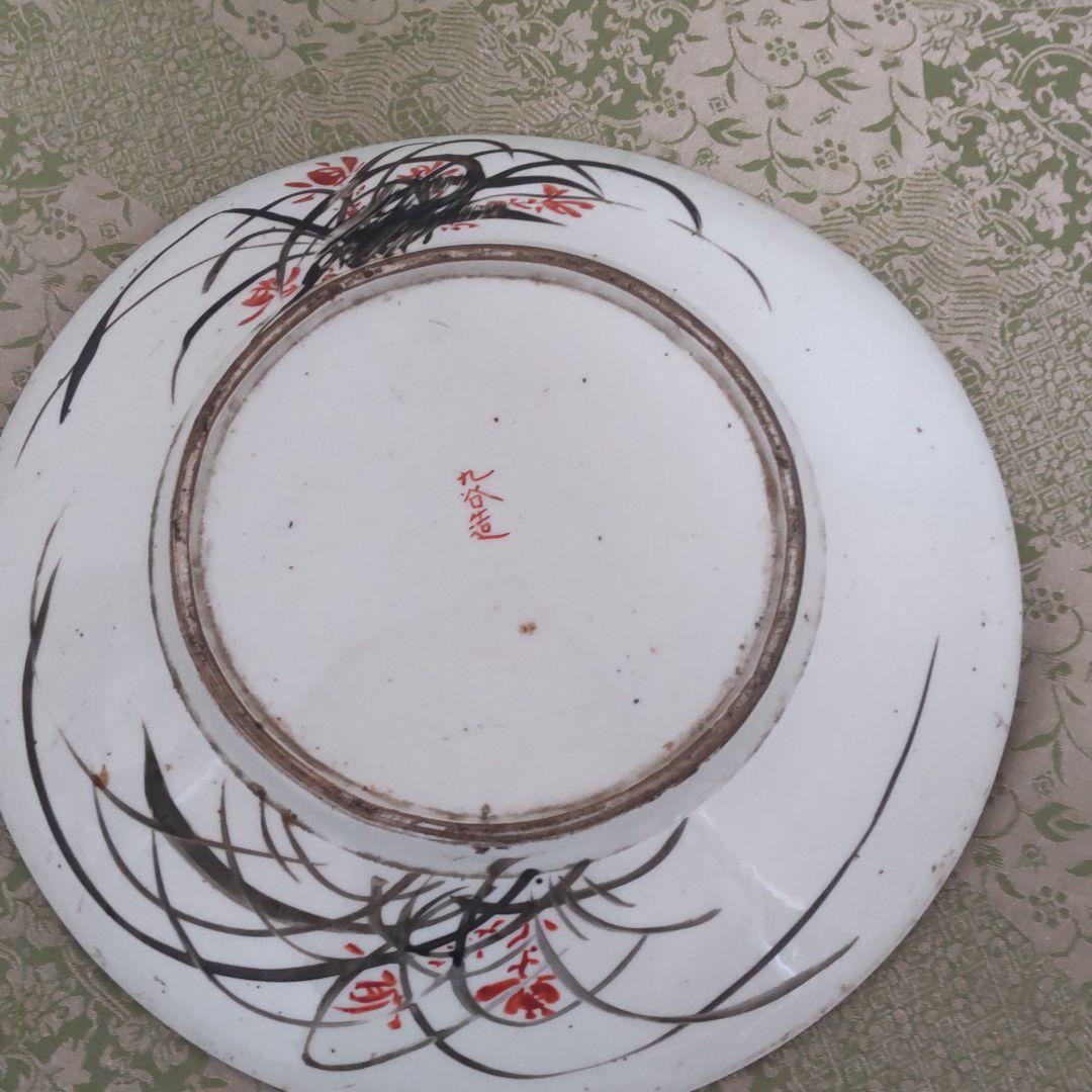 九谷焼古九谷大皿　花鳥絵皿