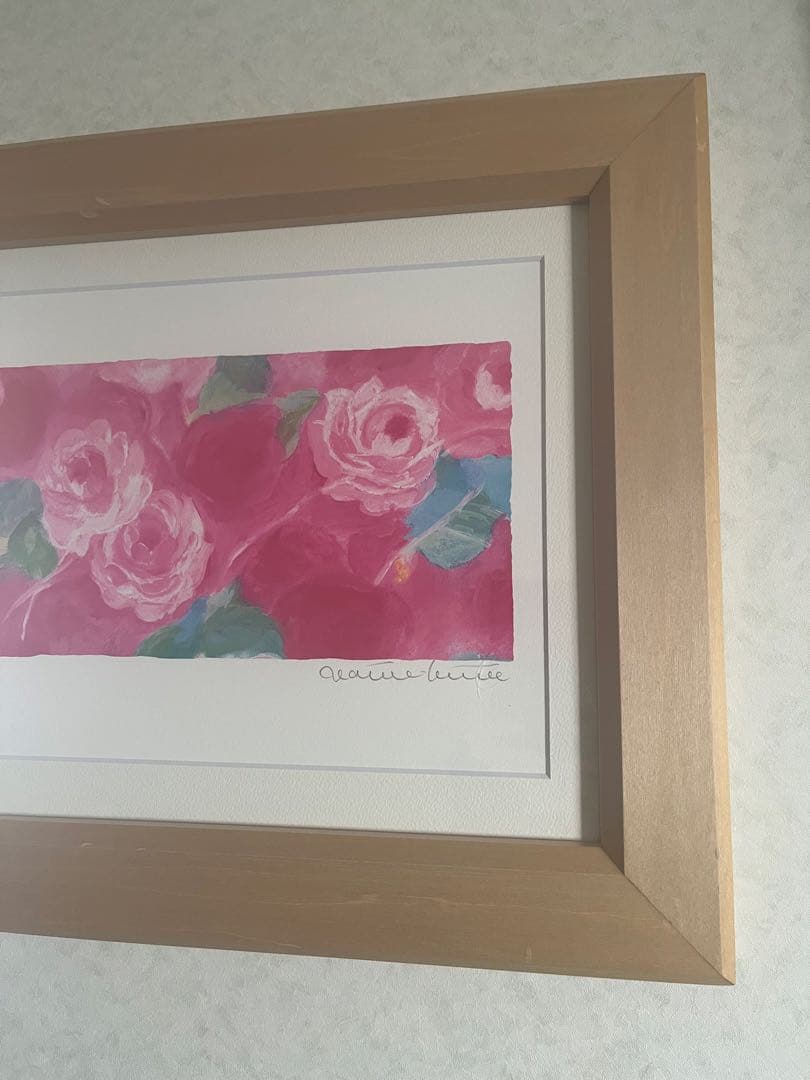 額入り版画　 限定ジクレー　ジニーキム　バラの花 現行品　サイン.ED.証明書