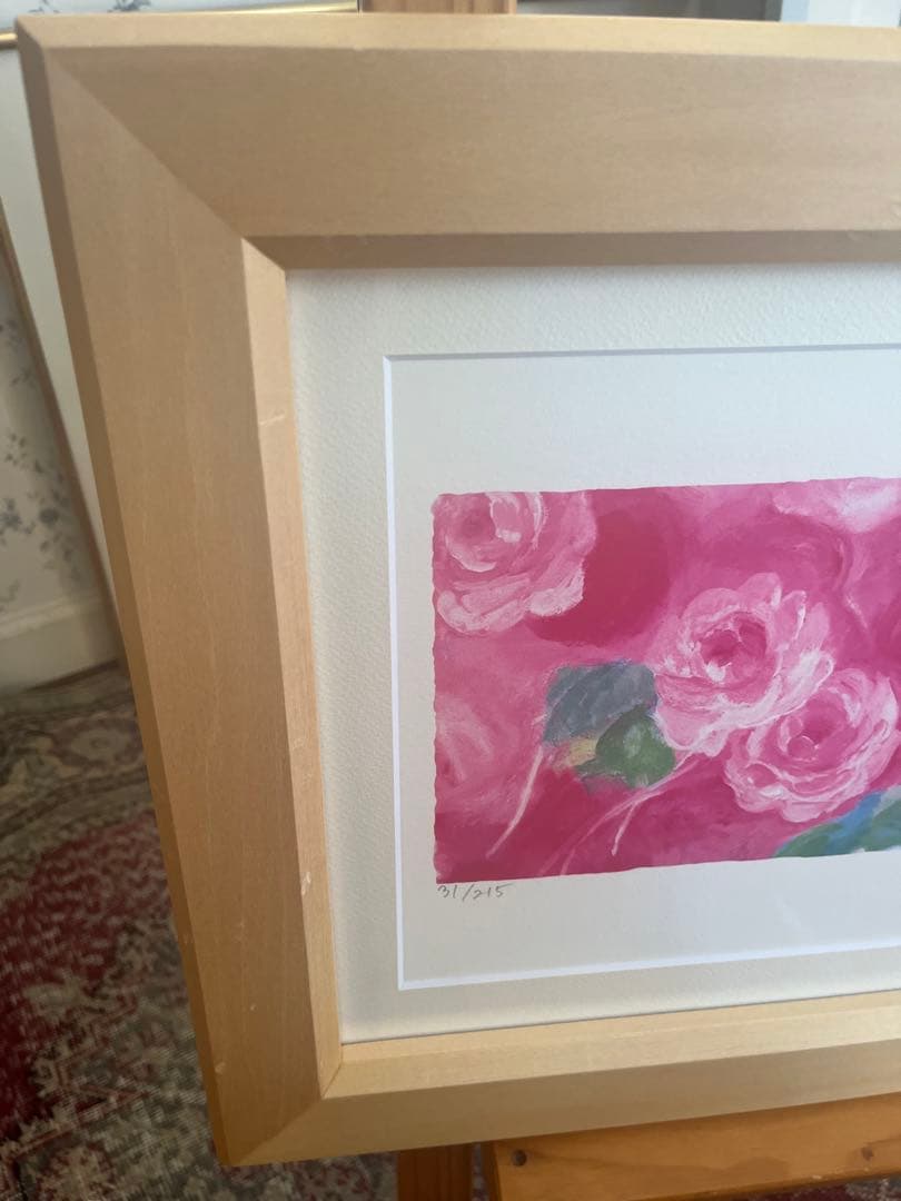 額入り版画　 限定ジクレー　ジニーキム　バラの花 現行品　サイン.ED.証明書