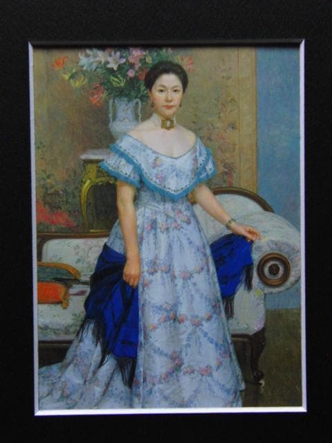 中山忠彦、華粧、希少な額装用画集より、新品高級額装付、状態良好