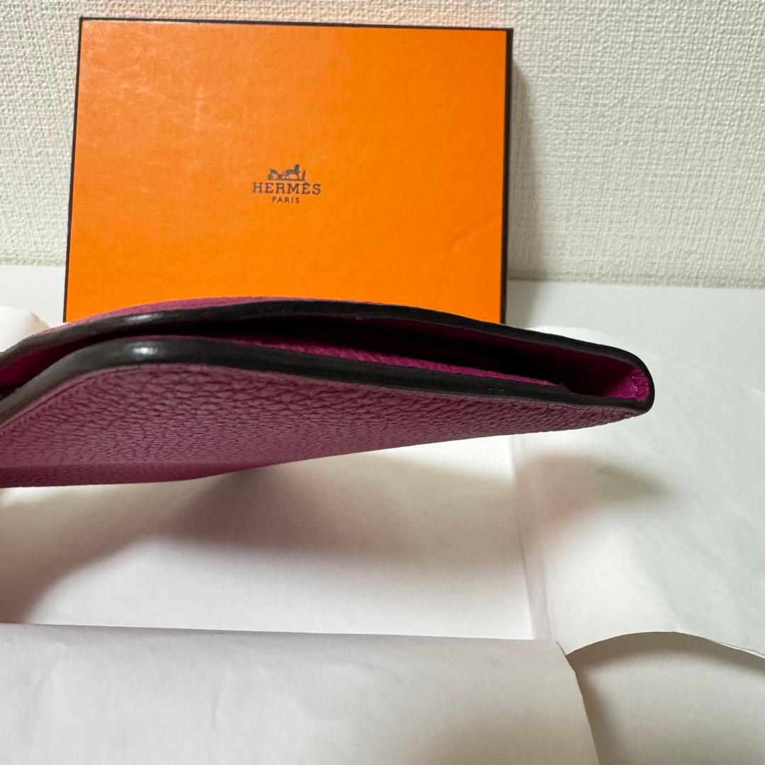 HERMES ドゴンコンパクト　ローズパープル　ピンク 二つ折り財布