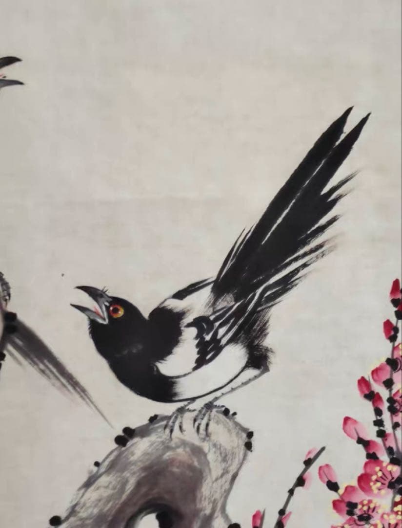 【12月限定価格】王雪涛《報喜図》中堂画｜掛け軸・実物撮影