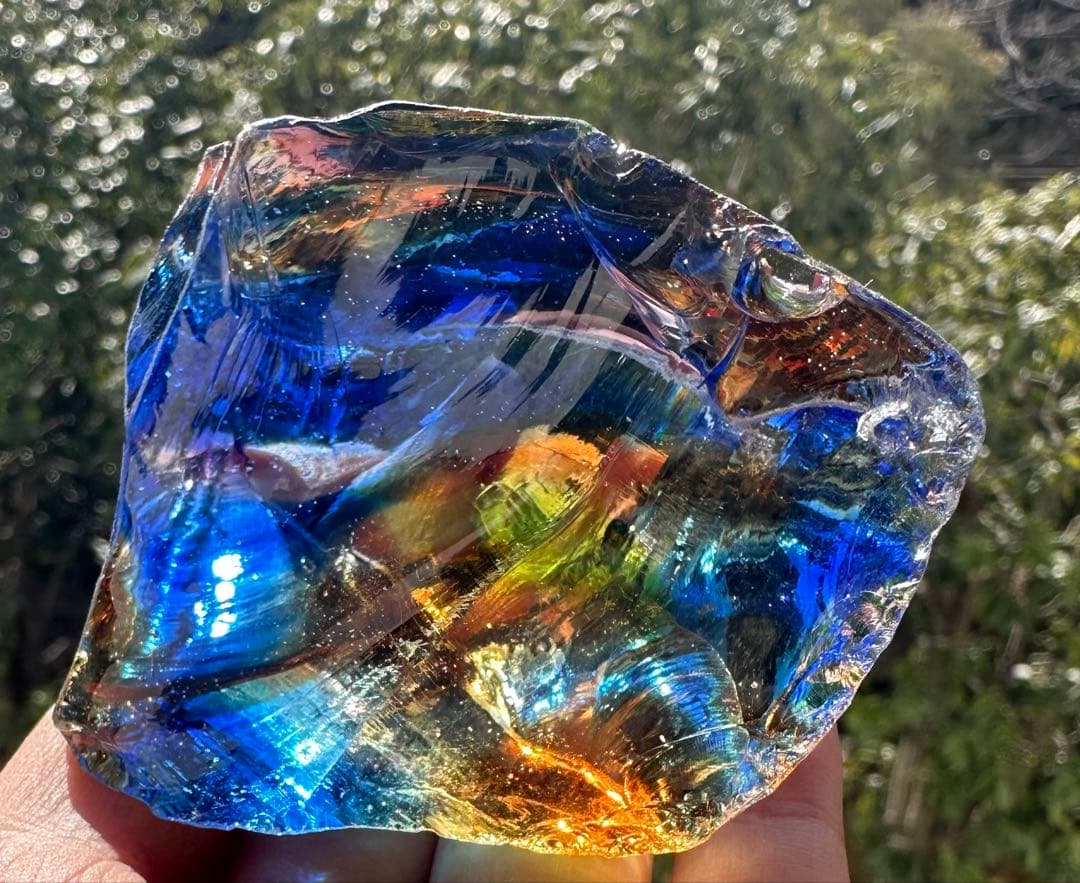 1点物レインボーアンダラクリスタル　ジャワ島マルチカラー高次元ヒーリング瞑想覚醒