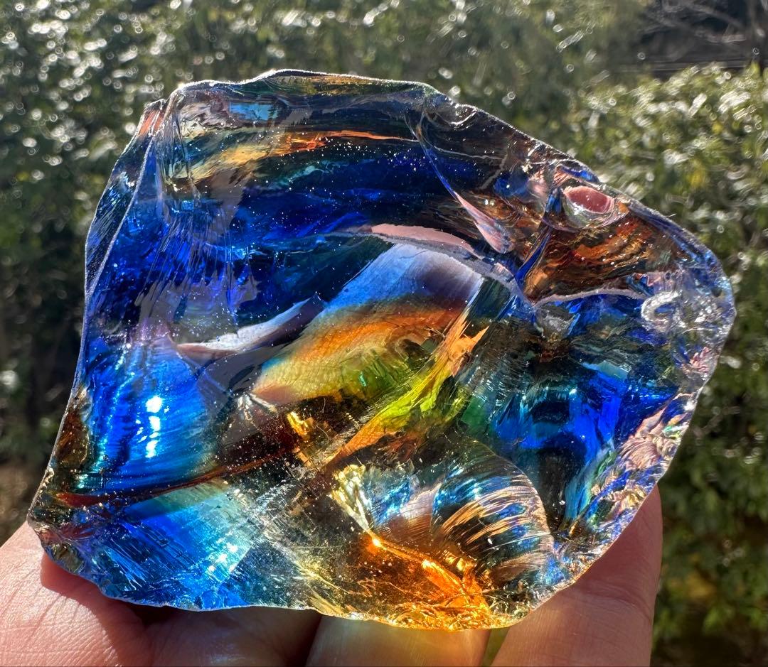 1点物レインボーアンダラクリスタル　ジャワ島マルチカラー高次元ヒーリング瞑想覚醒