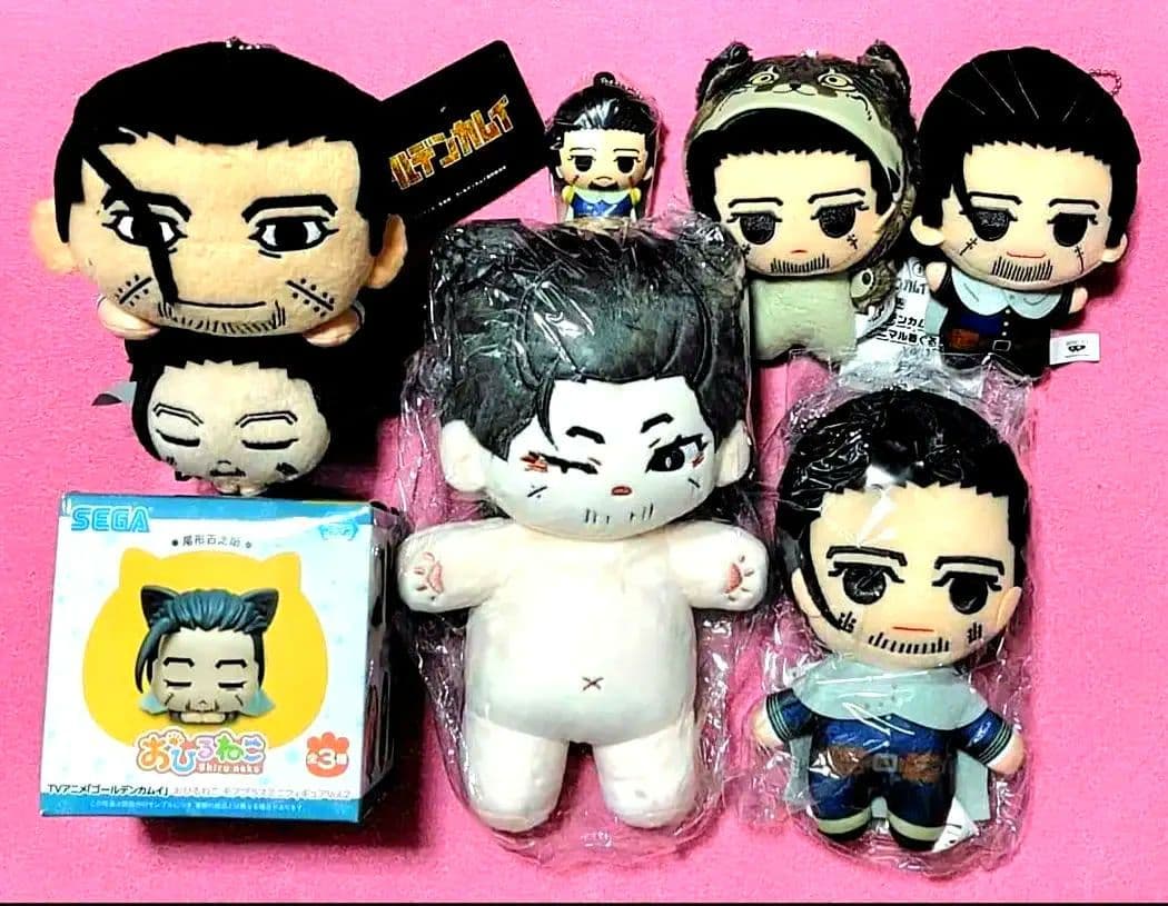 【8点セット】ゴールデンカムイ尾形百之助 韓国海外 寝そべりぬいぐるみ