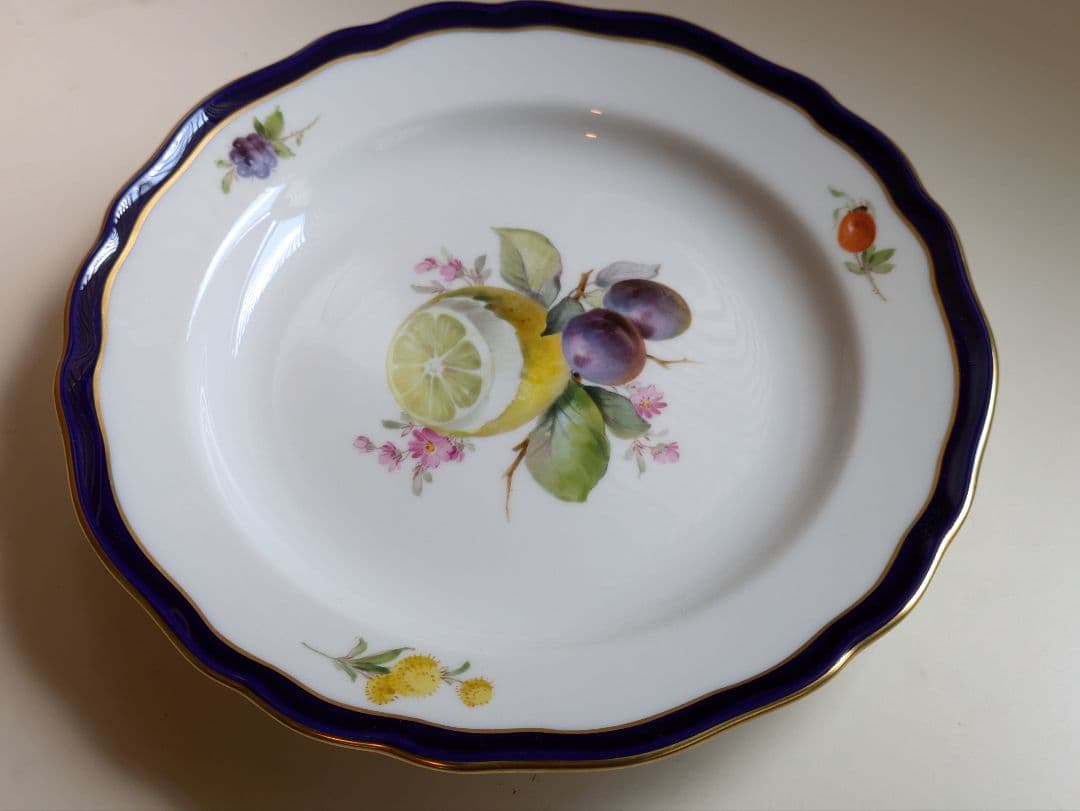 Seiko　マイセン Meissen フルーツ コバルト 金彩