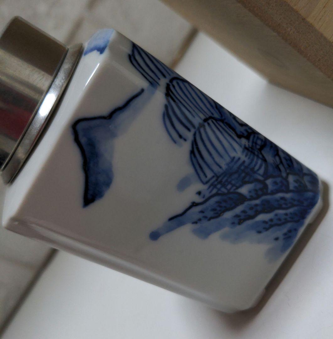 茶壺　茶入れ　春峰　蓋は錫　共箱　平安