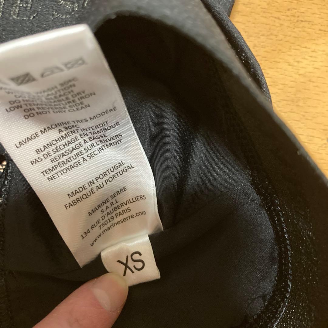 MARINE SERRE ブラトップ　ブラック×ベージュ