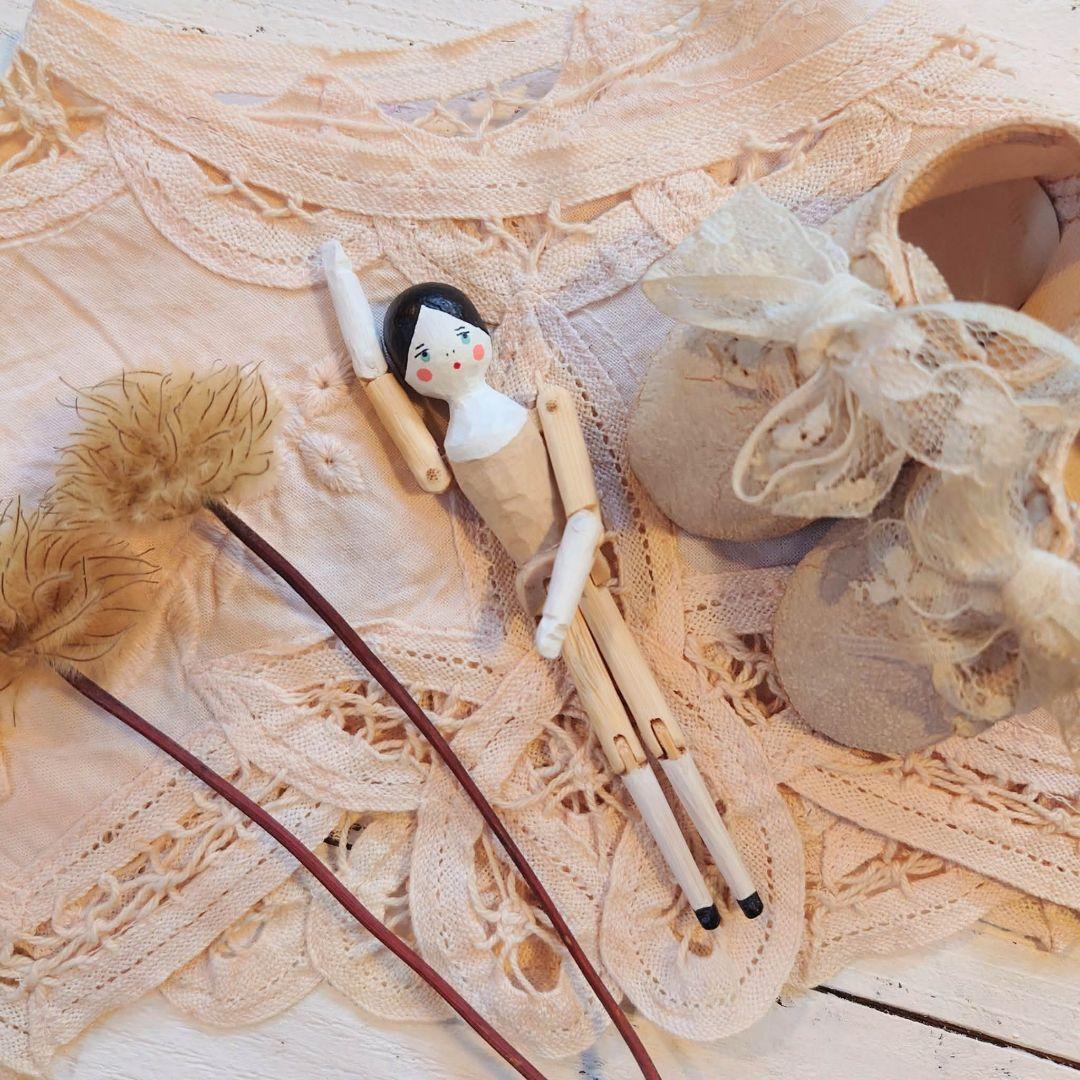 Jack Lou㉒ ミニチュア ペグドール ハンドメイド アンティーク風