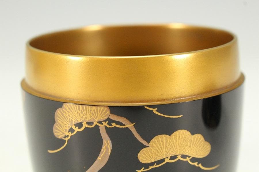 茶道具 輪島塗 棗 高7.5cm 共箱(K-LC663)