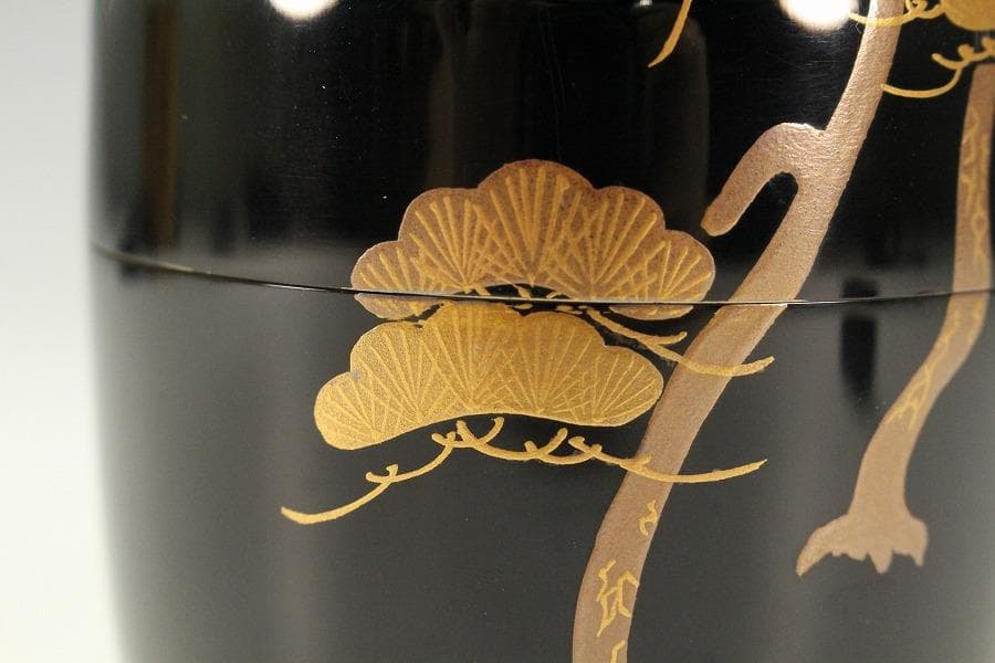 茶道具 輪島塗 棗 高7.5cm 共箱(K-LC663)