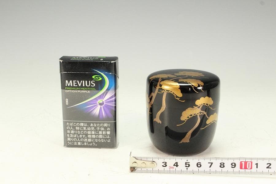 茶道具 輪島塗 棗 高7.5cm 共箱(K-LC663)