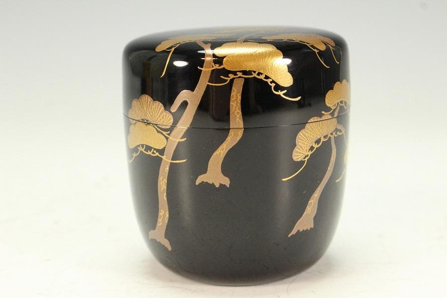 茶道具 輪島塗 棗 高7.5cm 共箱(K-LC663)