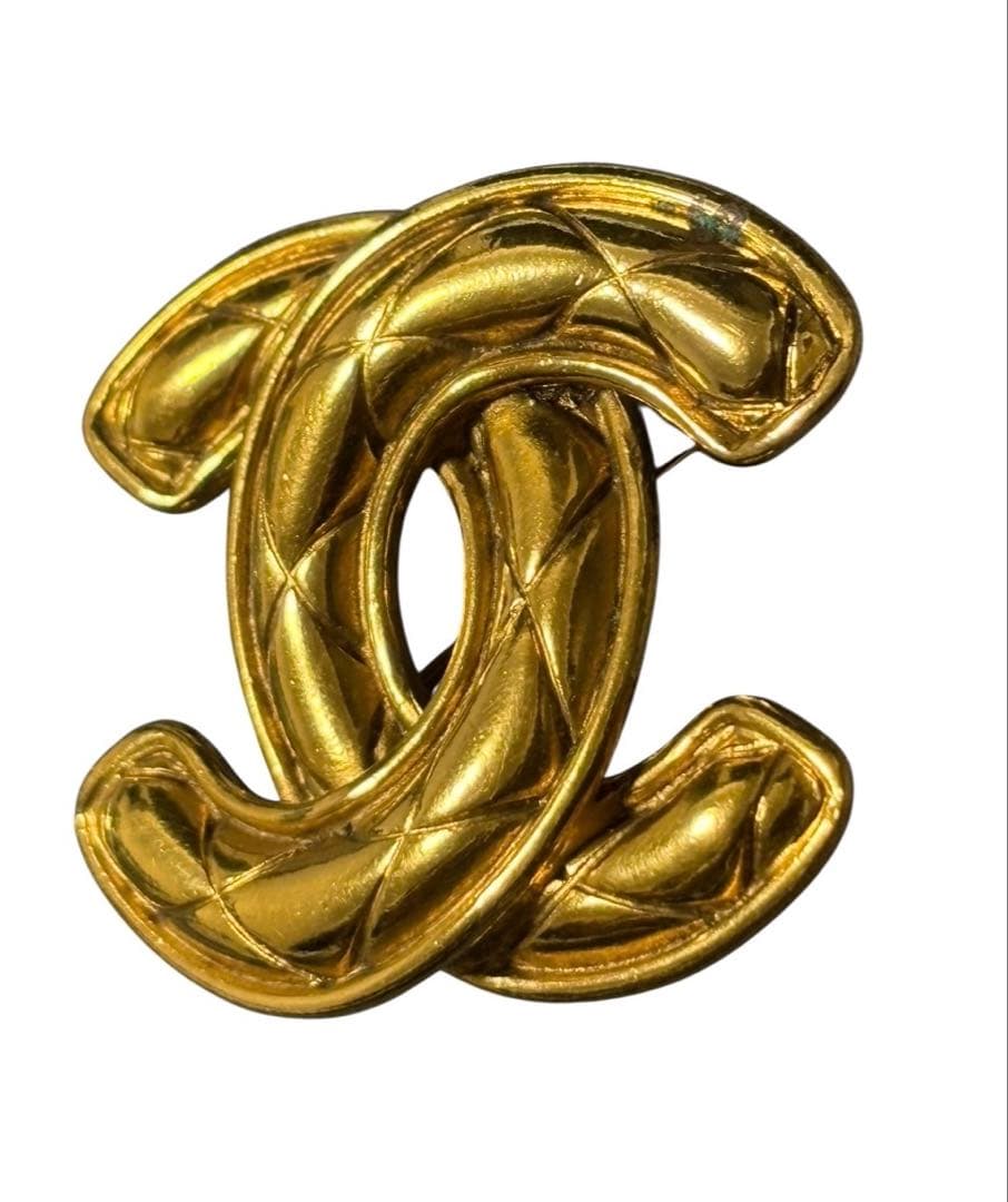 CHANEL シャネル マトラッセ ココマーク ゴールド　ブローチ