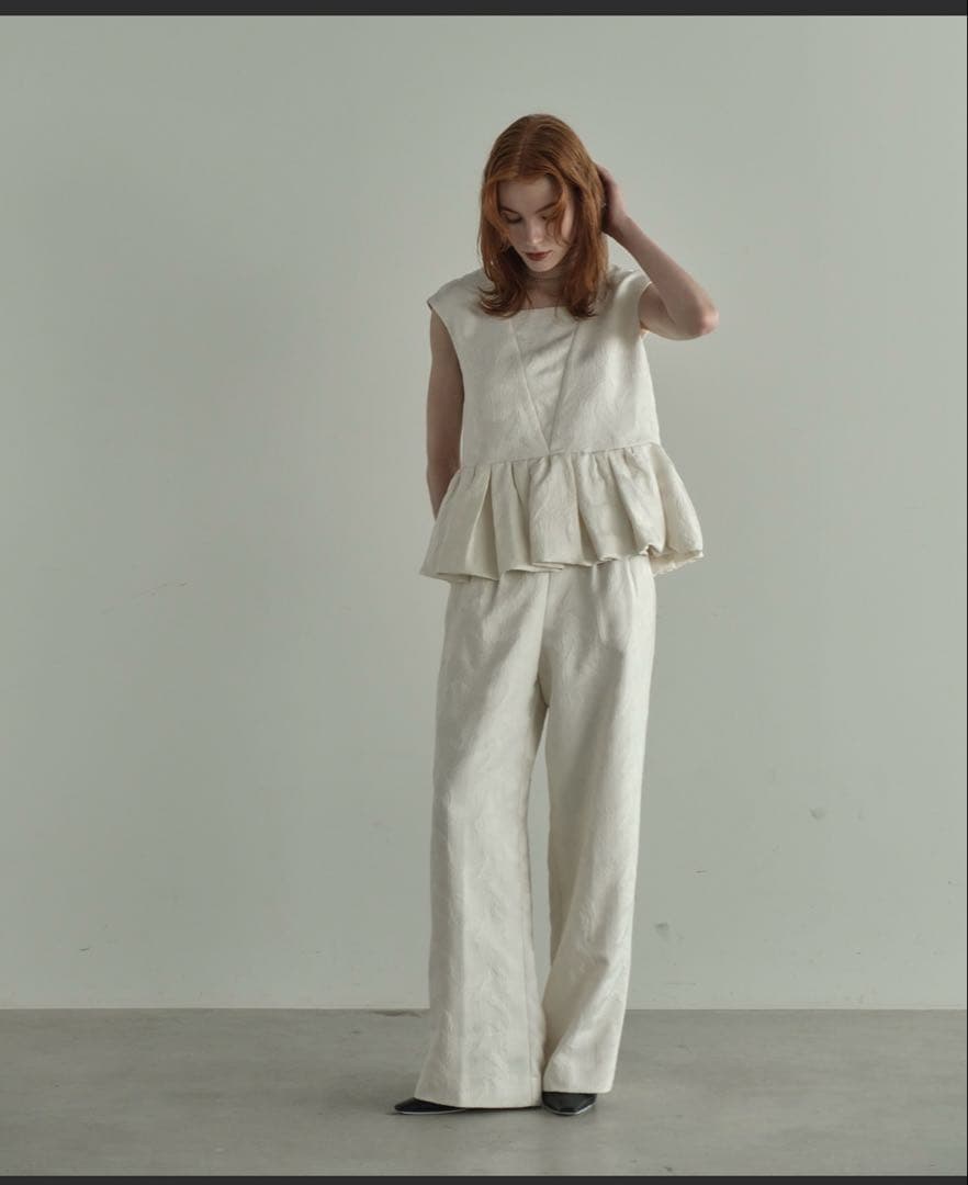 ANDRESD ペプラム セットアップ パンツ ドレス 結婚式 オケージョン Ｓ