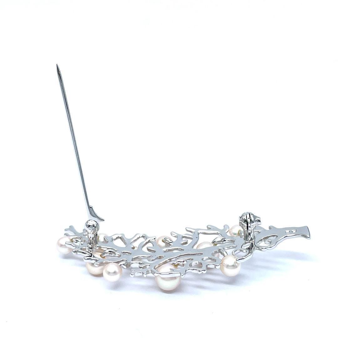 ミキモト 美品 パール 3.5-5.0mm ブローチ シルバー925 珊瑚