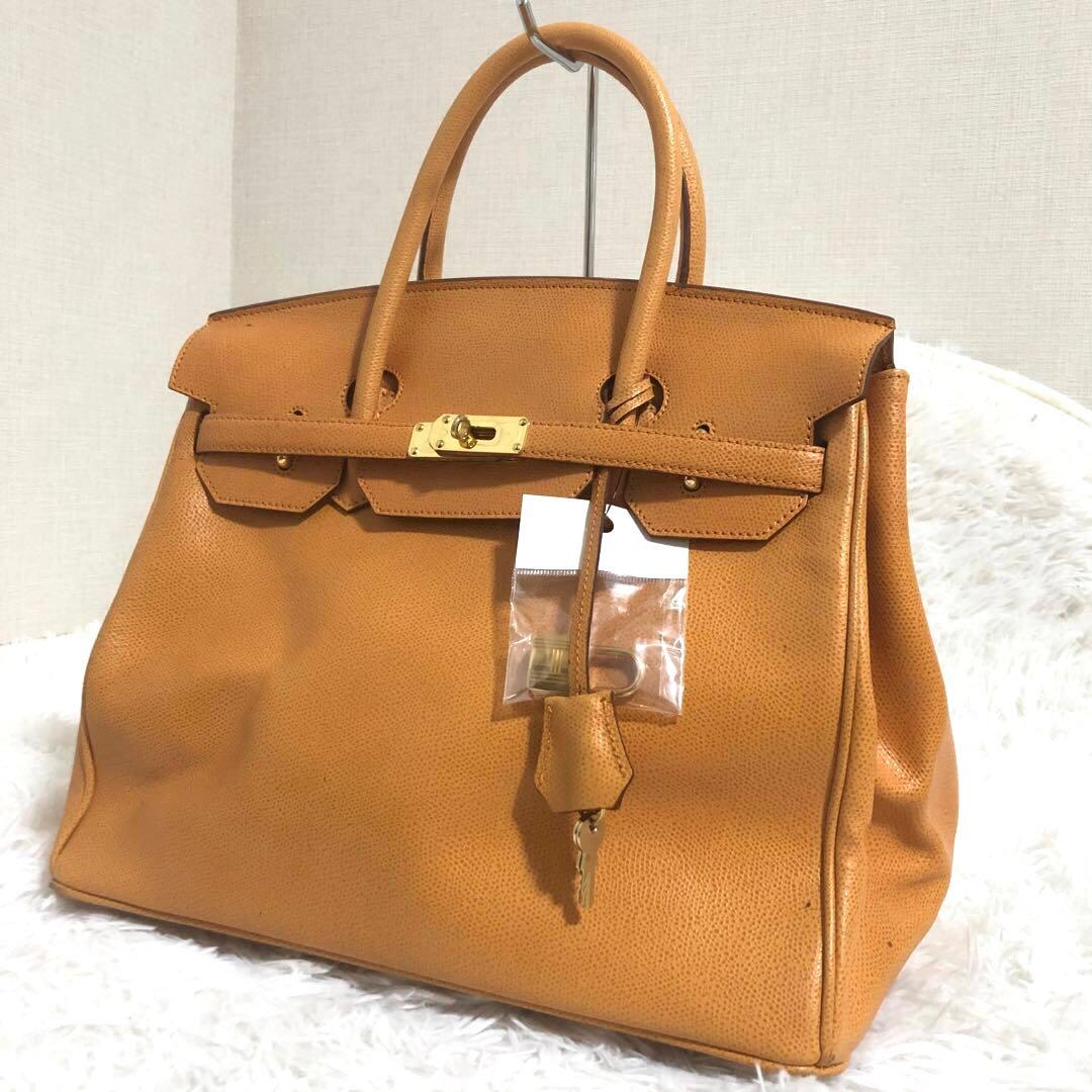 n*7様 イタリア製　ハンドバッグ　レザーバッグ　本革　キャメル　金金具　人気デ