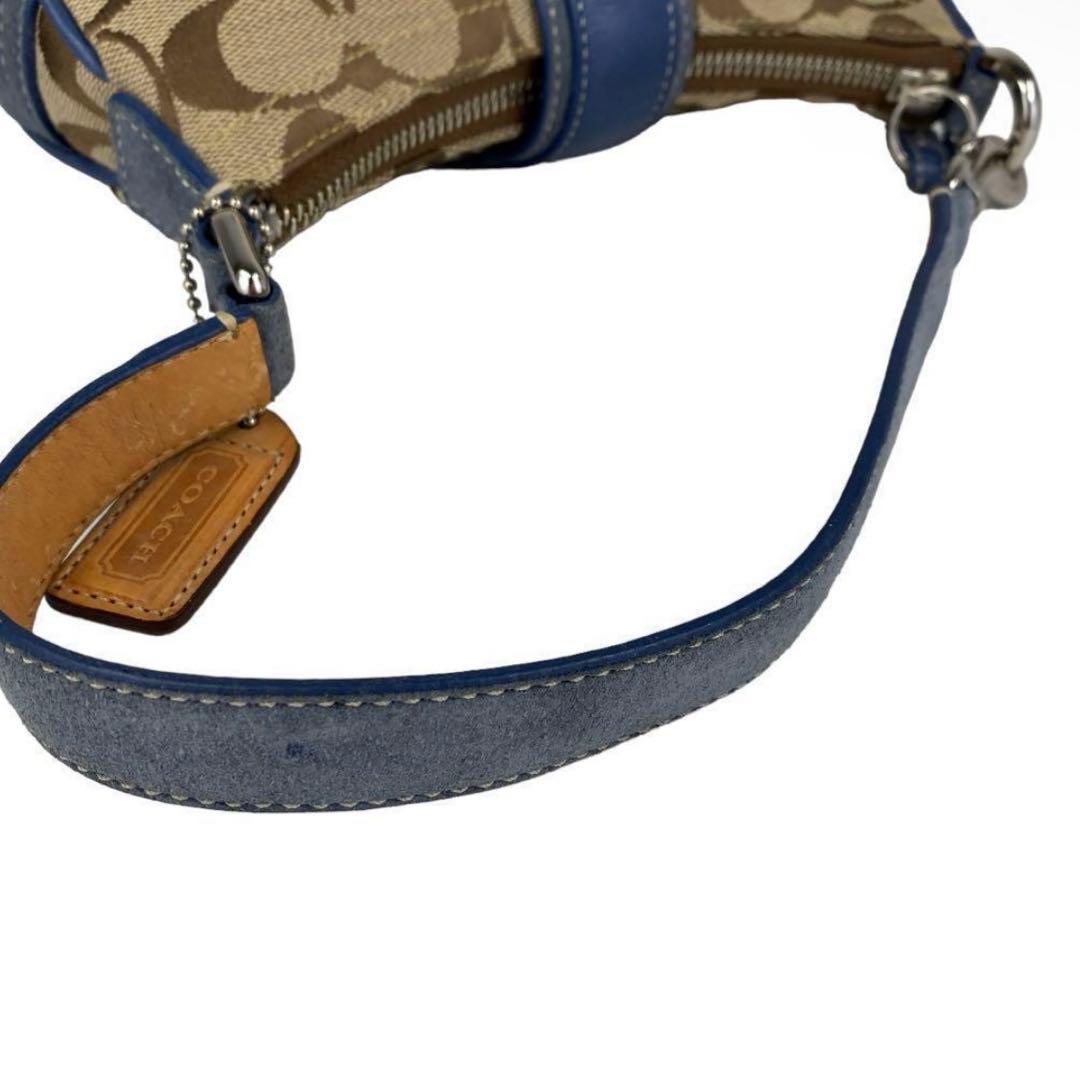 バッグ 00s coach signature hand bag Blue denim