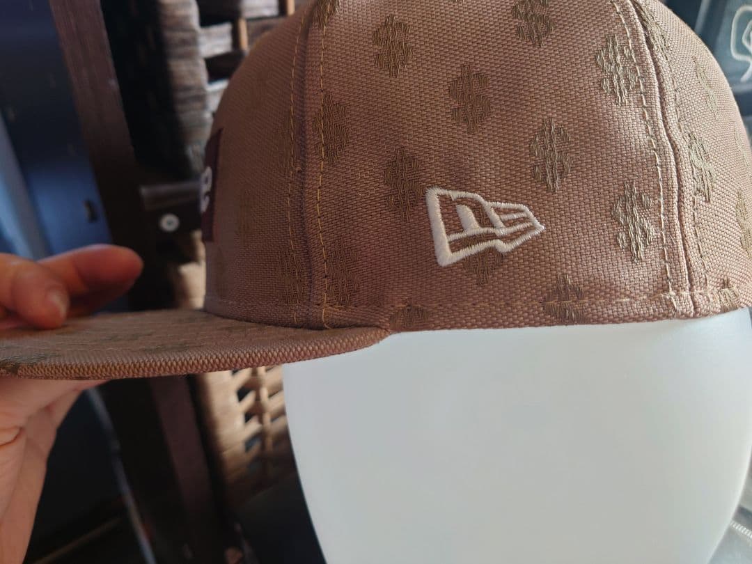 Supreme 59FIFTY ベースボールキャップ ベージュ　ボックスロゴ