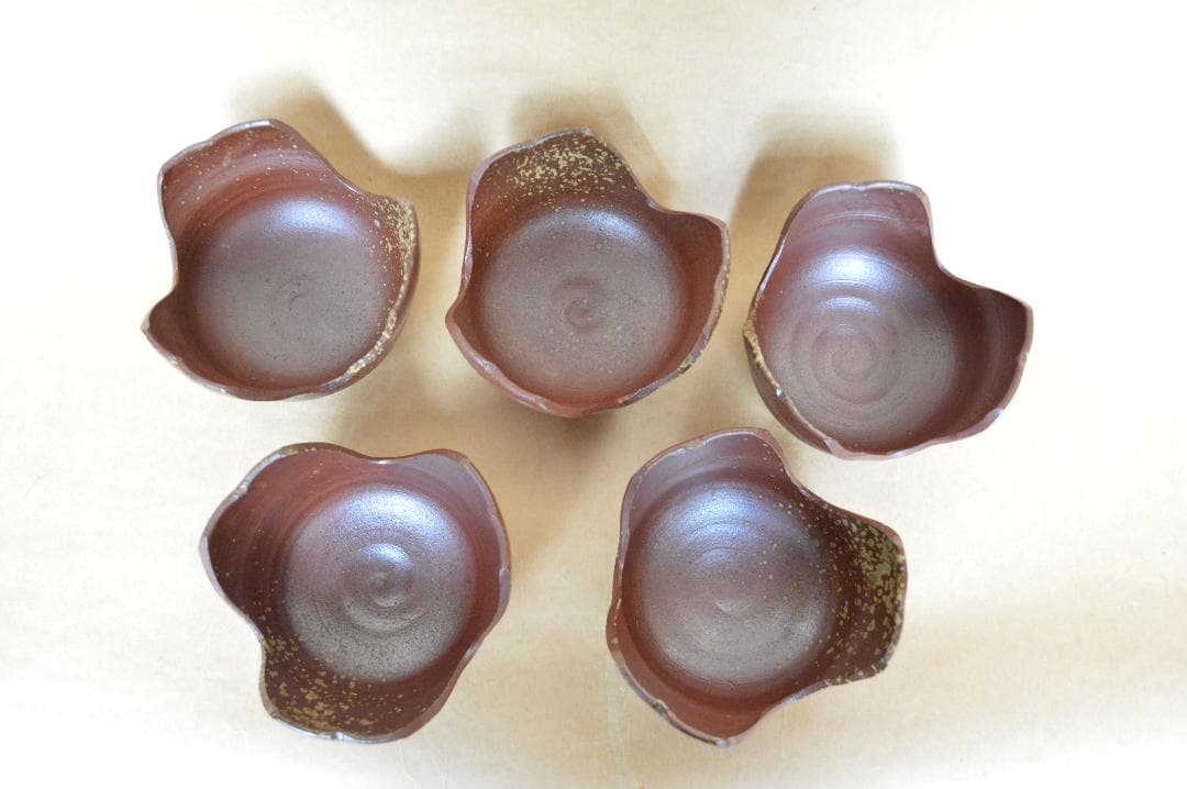 魯山人写　北大路魯山人 備前 割山椒向付 五人