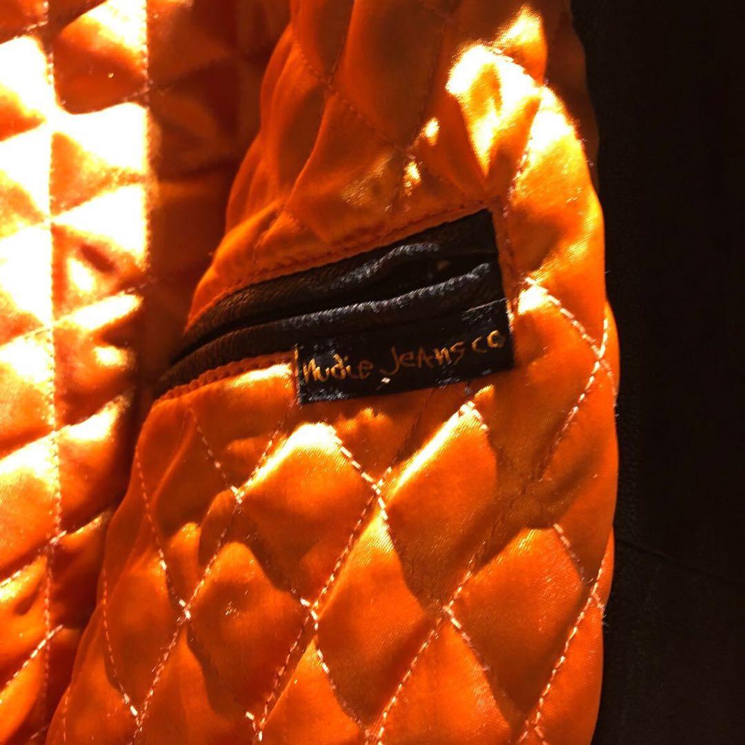 ヌーディージーンズ 裏キルティングレザーブルゾンジャケット/ライダース