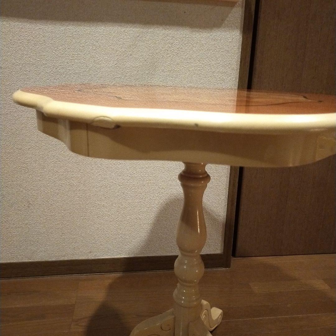 ティーテーブル イタリア ナチュラル/ホワイト 象嵌 カフェテーブル