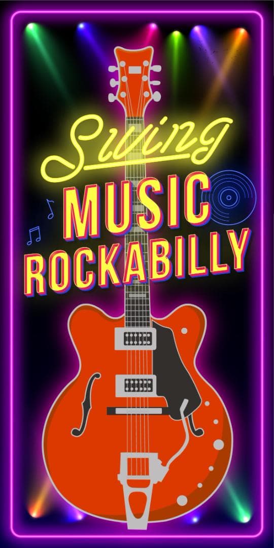 【Lサイズ】ロカビリー ギター ロックンロール 看板 置物 雑貨 ライトBOX