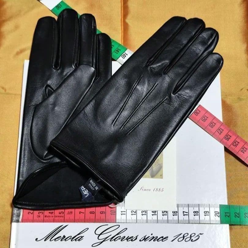 一部復活 今季 メローラ タッチ対応 ナッパ黒 ライニングなし 革手袋 グローブ