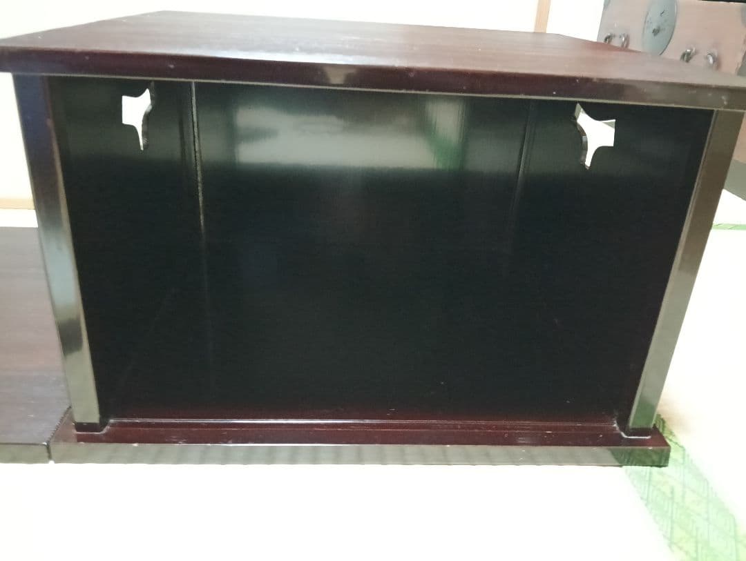 【茶道具整理中】少々難あり　木箱付　平安光入　造　溜塗　小袋棚