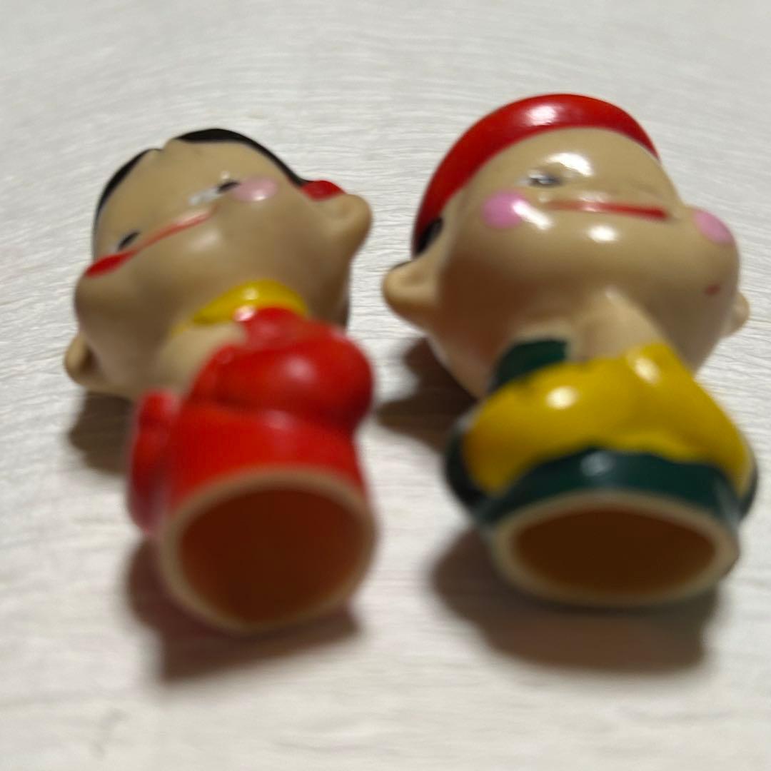不二家 ペコちゃん ポコちゃん 昭和レトロ ソフビ 人形 指人形