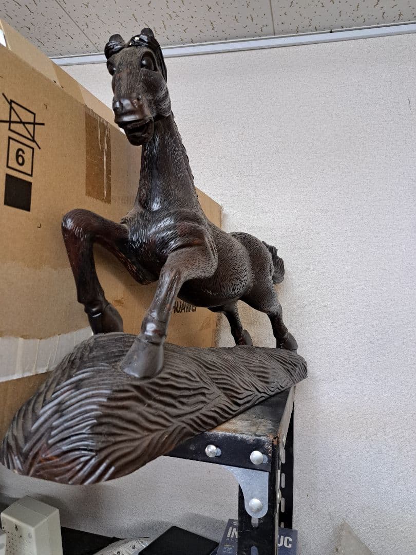 【超高級】馬の木製彫刻 約50cm