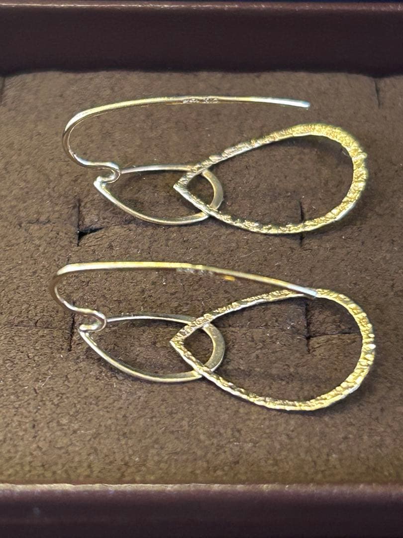 【美品】agate＊K10 ダブルドロップ ピアス