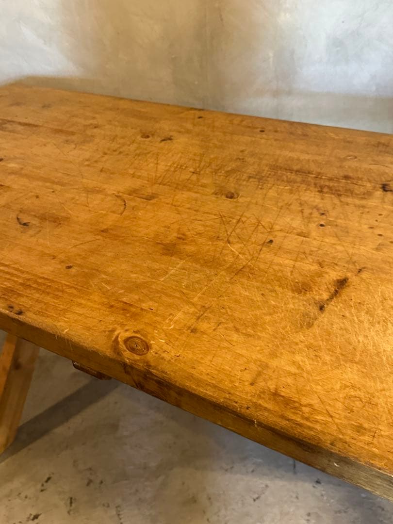 【東京都23区配送無料】ビンテージ　テーブル　作業台　什器　陳列棚　プリミティブ